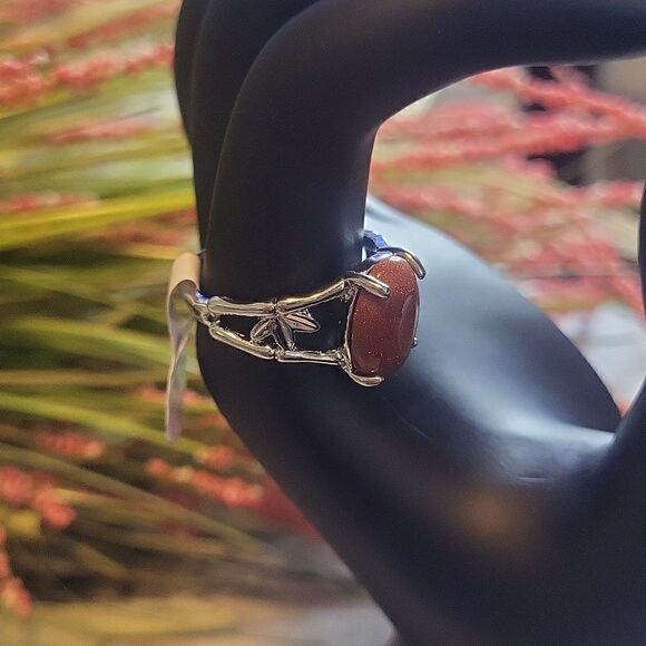 Solitaire Goldstone Ring Size 9 - Picture 7 of 13